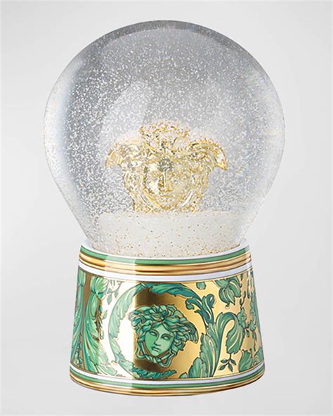 Versace Medusa Garland Green Snow Globe 